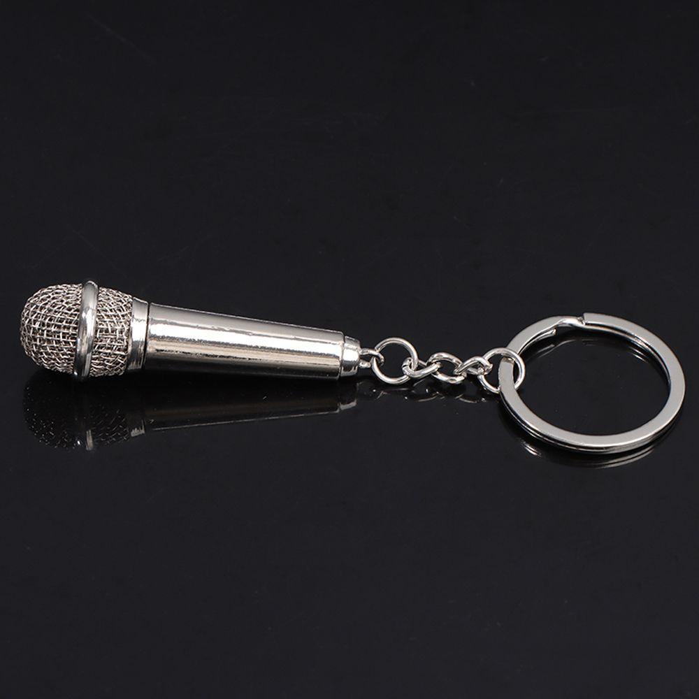 PATRICIA Móc Khóa Gắn Microphone Màu Bạc Thiết Kế Dễ Thương Dùng Làm Quà Tặng