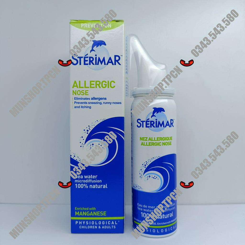 Xịt mũi cá heo Sterimar Allergic nose chai 50ml - Chống nghẹt mũi, sun