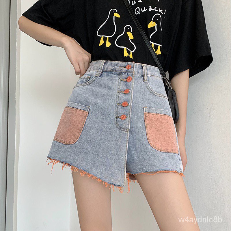 [Mã FAGREEN1505 giảm 10% tối đa 30K đơn 99K] Quần short denim lưng cao phong cách Hàn Quốc