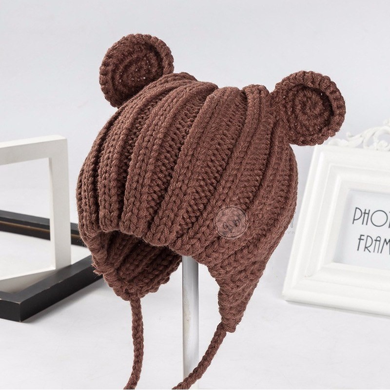 Sỉ mũ len tai gấu cho bé 1- 3 tuổi - nhiều màu - Duonghieu6789