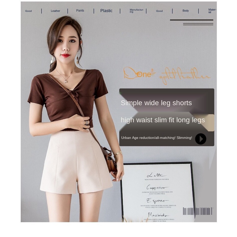 Quần Short Voan Lưng Cao Ống Rộng Thời Trang Mùa Hè Mới Cho Nữ