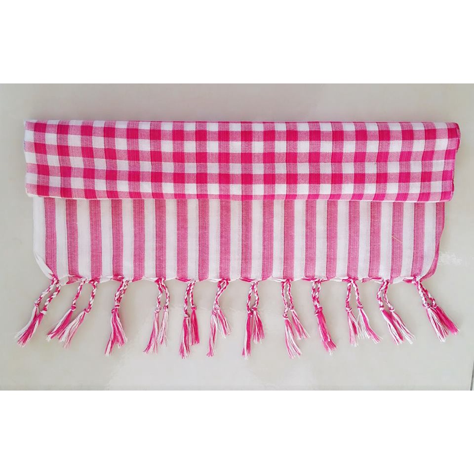 Khăn ca rô nam bộ kẻ dài 1m7*70cm cotton mềm có tua rua cao cấp