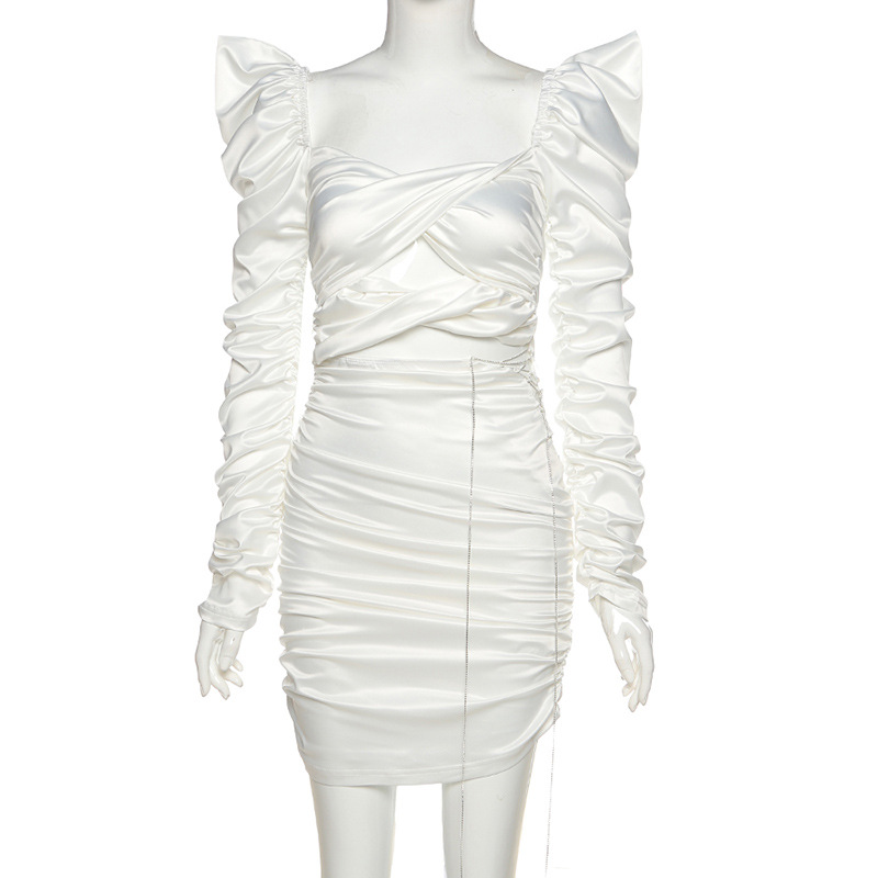 DUNEA Đầm ôm khoét ngực phong cách retro gợi cảm thời trang cho nữ