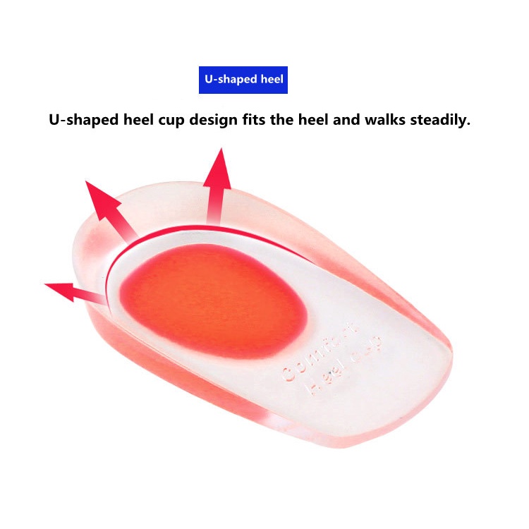 1 Cặp Đệm Silicone Lót Giày Giảm Đau Tăng Chiều Cao