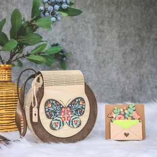 Túi Gỗ họa tiết Vintage