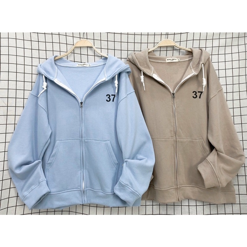 Áo Khoác Zip 37 Vải Nỉ Bông Form Rộng