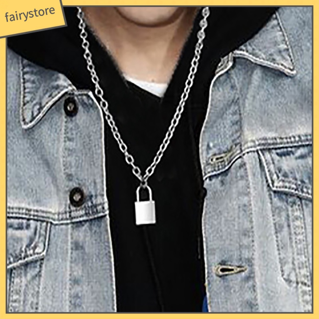 Dây chuyền dạng ổ khóa đơn giản thời trang Unisex