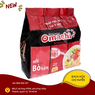 Lốc 5 gói mì khoai tây Omachi xốt bò hầm 80g