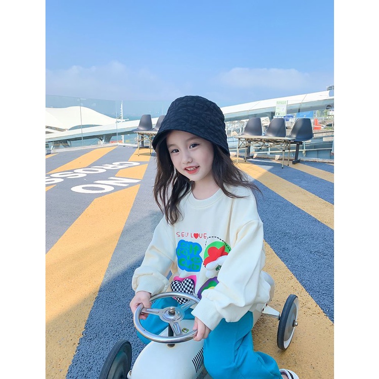 Áo Sweater Tay Dài In Họa Tiết Graffiti Phong Cách Hàn Quốc Nhật Bản Dễ Thương Thời Trang Xuân Thu 2022 Cho Bé Gái