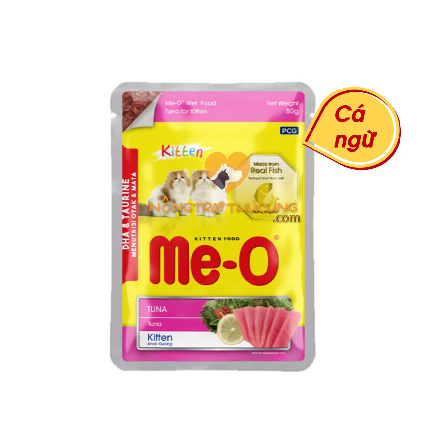 Pate Cho Mèo Me-O Gói 80Gr - Đủ 5 vị