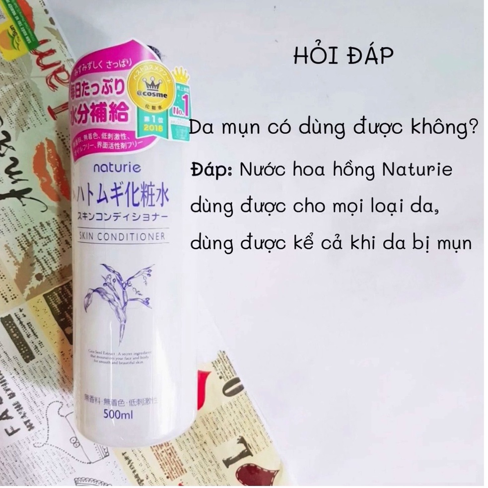 Toner Naturie ý dĩ 500ml lotion nước cân bằng da Naturie cấp ẩm dưỡng trắng Maneki