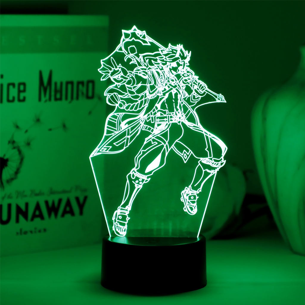 Trò chơi mới nhất Genshin Impact Hình Xiao 3D Led Night Light Anime Cartoon Đèn cho phòng ngủ bên cạnh bàn Trang trí nội thất cho trẻ em Cơ sở quà tặng và bảng acrylic được bán riêng