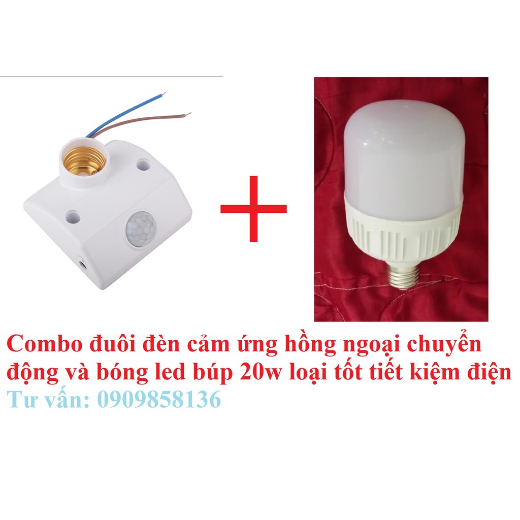 COMBO ĐUÔI ĐÈN CẢM ỨNG CHUYỂN ĐỘNG HỒNG NGOẠI THÔNG MINH + BÓNG ĐÈN LED LOẠI TỐT 30w SIÊU SÁNG VÀ TIẾT KIỆM ĐIỆN