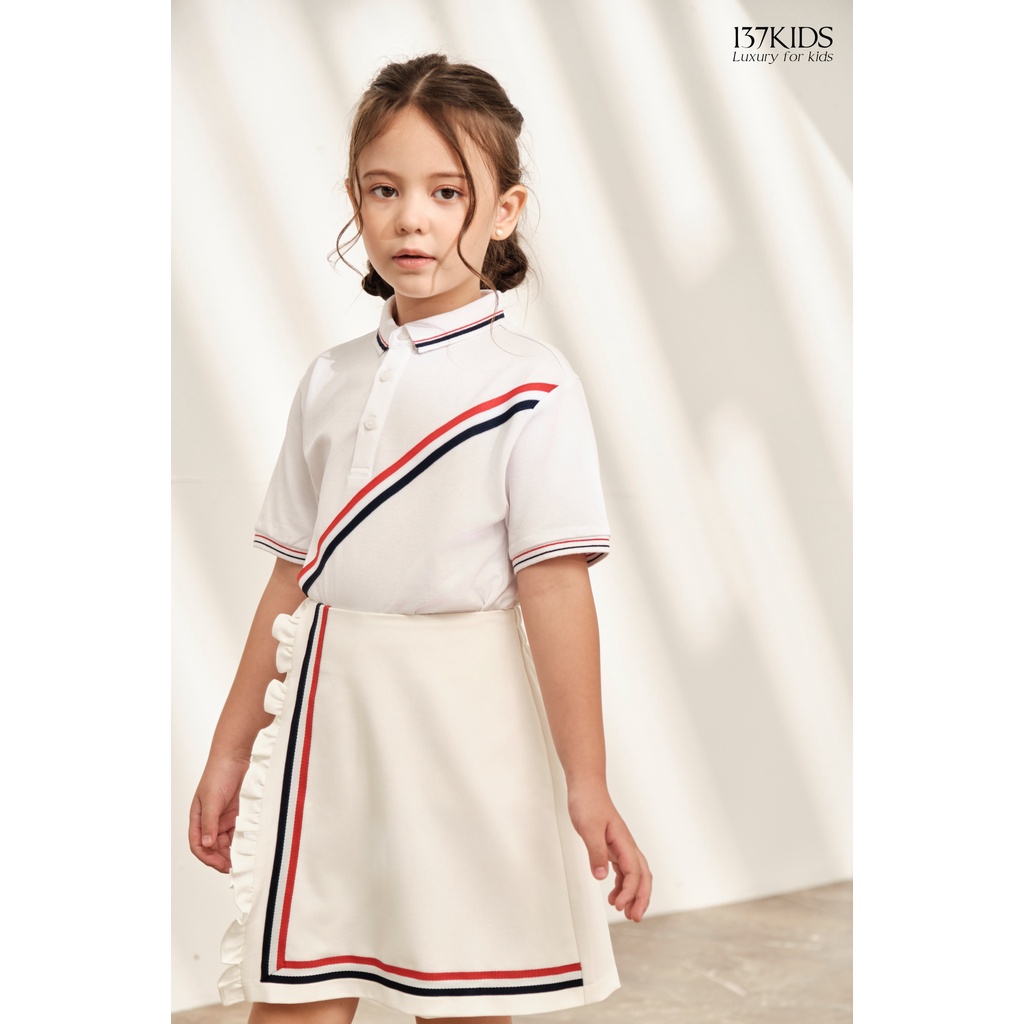 Quần váy chữ A vạt chéo thiết kế 137Kids cạp lưng chun co giãn cho bé gái