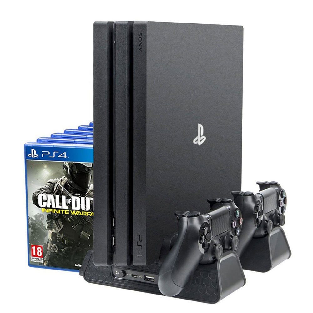 Đế Tản Nhiệt Kèm Khay Đựng Đĩa Game Cho Máy PS4 Pro &amp; PS4 Slim– Hàng Nhập Khẩu dc3817