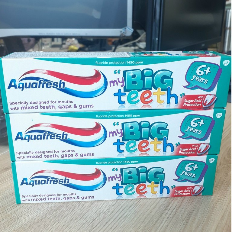 Kem đánh răng cho bé AQUAFRESH My Big Teeth 6+ Years Trên 6 Tuổi Ngừa Sâu Răng 50ml