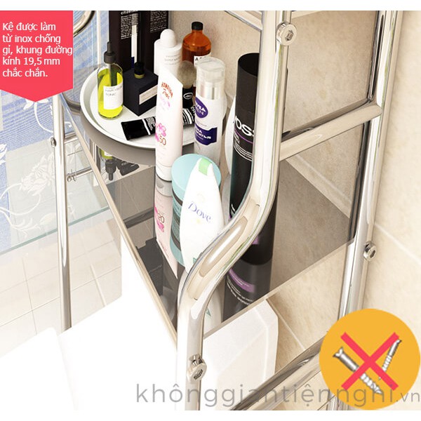 Kệ nhà tắm trên bồn cầu bằng inox 011KNT001 | BigBuy360 - bigbuy360.vn