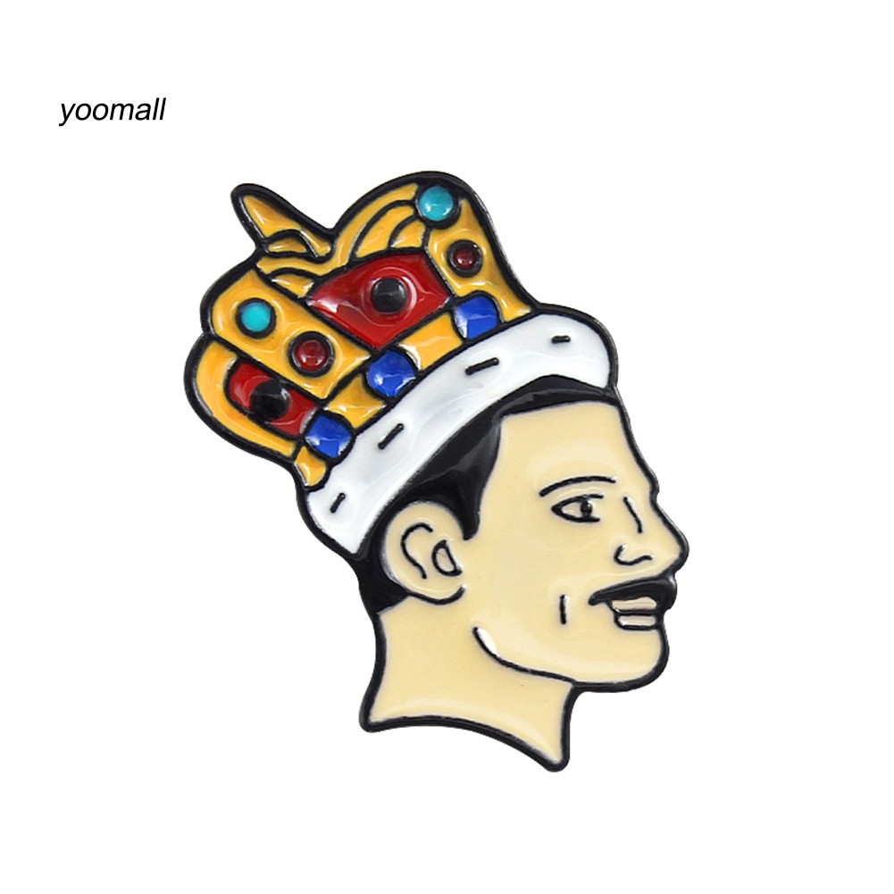 YOML✔Singer Band Music Art Freddie Mercury Brooch Pin Collar Jacket Enamel Badge