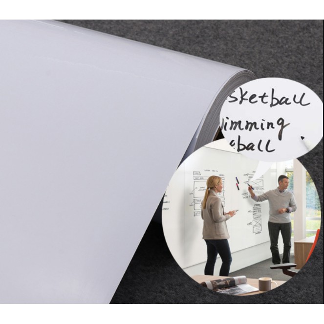 Decal Bảng Trắng Dán Tường Cắt Theo Mét Tùy Chọn ( Khổ: 45Cm / 60Cm / 90Cm / 120Cm )