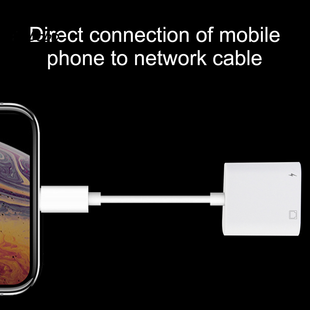 Đầu chuyển đổi Ethernet bằng ABS từ 8pin sang RJ45 thích hợp cho thiết bị Apple