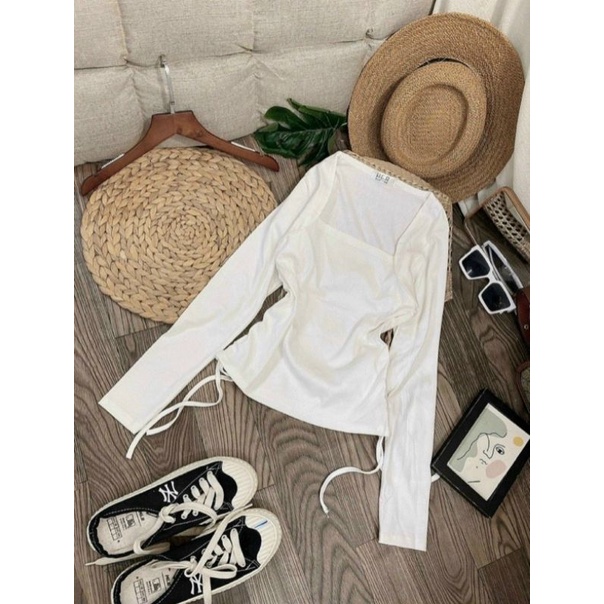 [ Xả kho 3 ngày ] Áo thun lụa OFF tay dài khoét ngực xinh GB05106