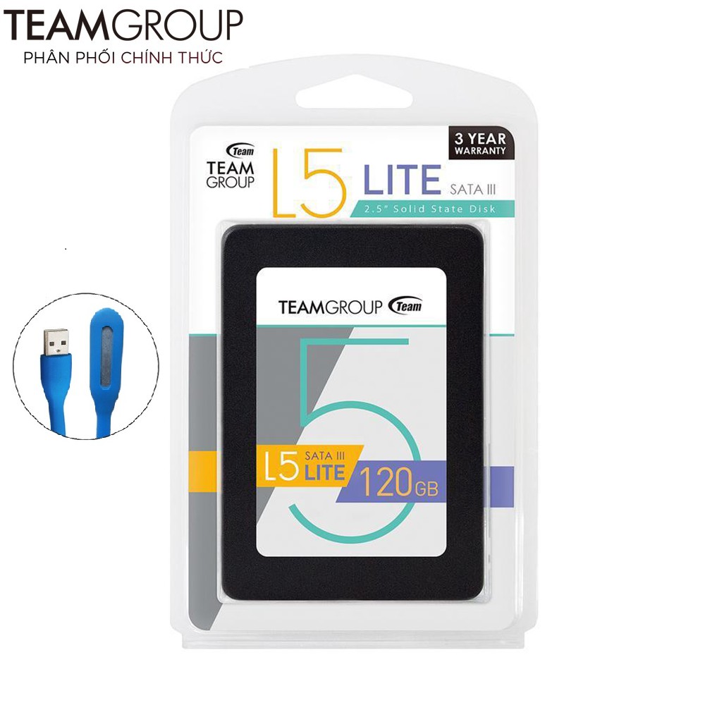 SSD ổ cứng SSD 120GB L5 LITE 2.5"Team Group Sata III tặng đèn LED USB - Hãng phân phối chính thức