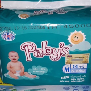 Combo 10 gói tã dán Paby's đủ Size (S 150/M140 /L130/XL123 miếng )+ KM