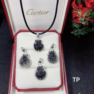 MẶT DÂY CHUYỀN HỒ LY TÓC ĐEN BỌC BẠC