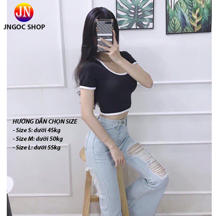 Áo croptop nữ tay ngắn cổ vuông sexy, Áo thun nữ croptop tay ngắn ôm body trẻ trung | BigBuy360 - bigbuy360.vn