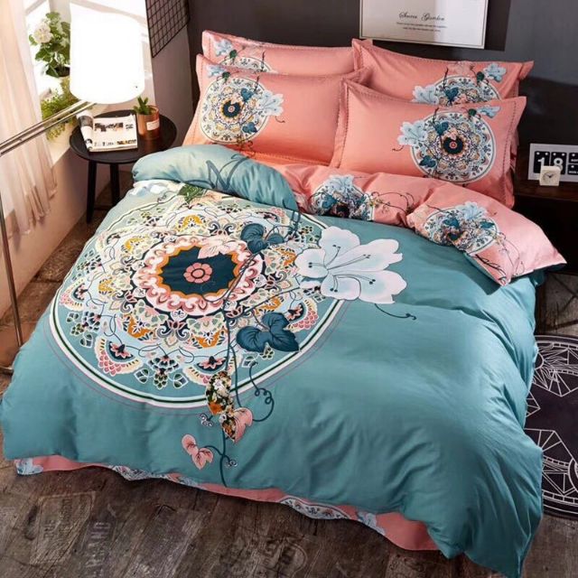 bộ DREAM CATCHER set chăn ga gối 4 món COTTON LIVING 100% Hàn Quốc