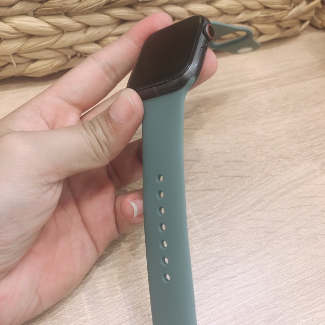 Dây cao su Apple Watch Silicon Pine Green