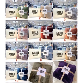 Chăn lông muji tuyết nhung chăn hè thu mềm mịn xuất hàn
