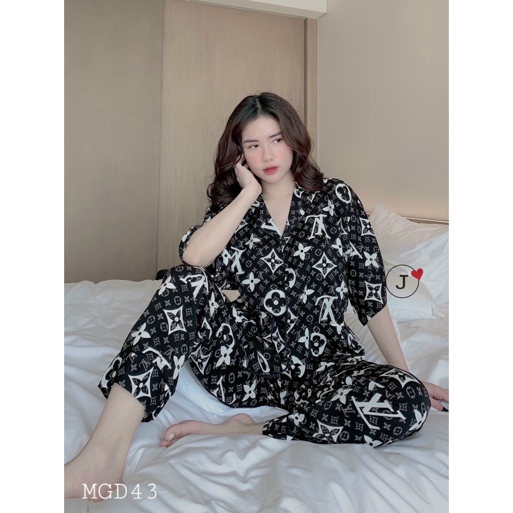 Đồ Ngủ Pijama Bò Sữa Nữ Mặc Nhà Cute, Đồ Bộ Quần Áo Ngủ Lụa Mango Siêu Mát Cute Dễ Thương | BigBuy360 - bigbuy360.vn