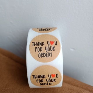 Cuộn 100 tem dán sticker in chữ Thank you