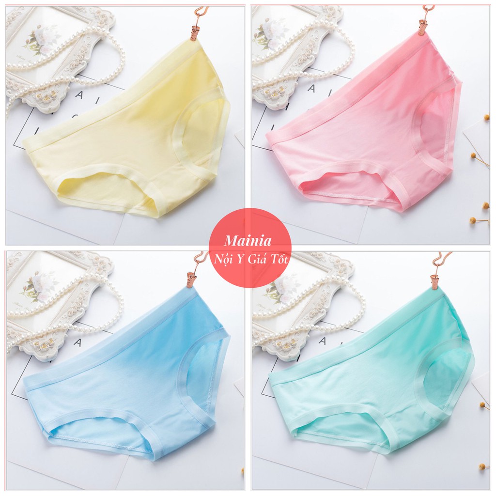 Quần Lót Cotton Nữ Màu Trơn Size L XL Chíp Nữ Cotton Dễ Thương Rẻ Đẹp Co Giãn Mainia Shop