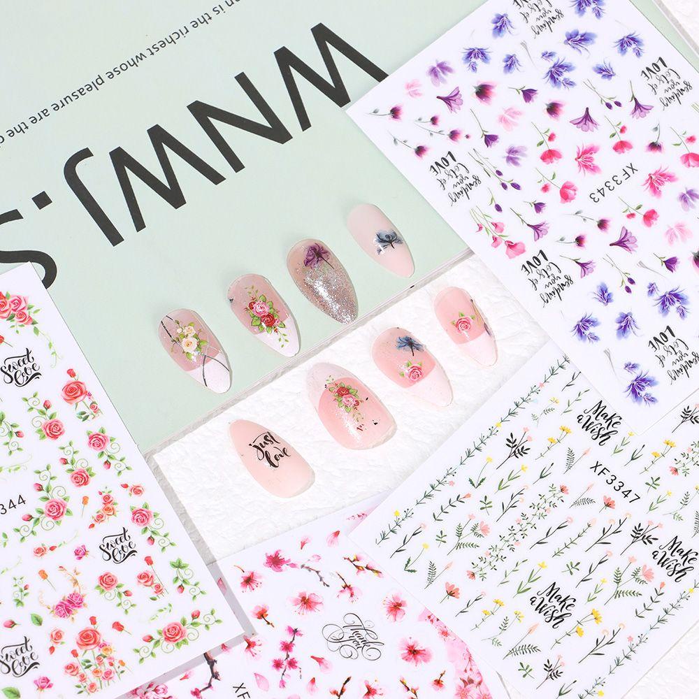 Hình Dán Trang Trí Móng Tay Chống Nước Họa Tiết Lá Cây Đẹp Mắt