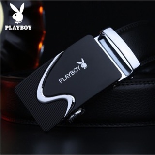 Thắt lưng da bò playboy cho nam - khoá tự động mặt pb04