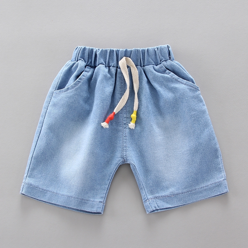 Bộ áo thun cotton tay ngắn + quần short denim dành cho bé trai gái 0-5 tuổi