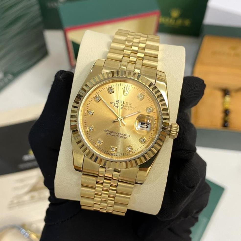 Đồng hồ nam Rolex máy cơ dây kim loại mặt tròn viền băm cao cấp bảo hành 12m DH561 shop62