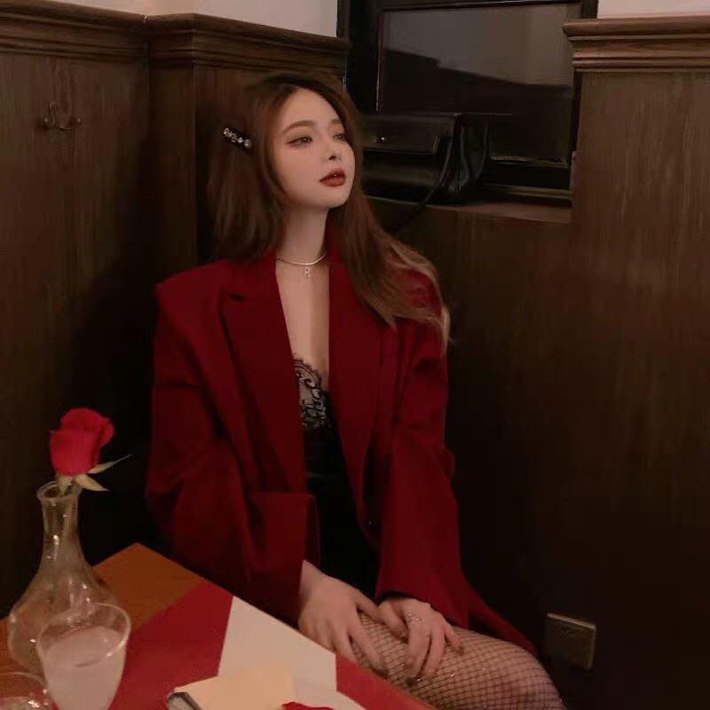 (SẴN + ẢNH THẬT )Áo khoác vest ulzzang đỏ rượu Hàn Quốc 2021 KÈM 2 ẢNH THẬT CUỐI | BigBuy360 - bigbuy360.vn