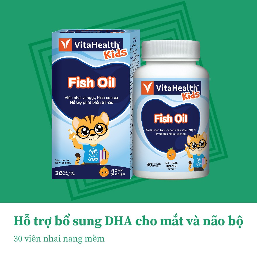 Viên Nhai Bổ Sung DHA Cho Bé VitaHealth Kids Fish Oil Hộp 30 Viên