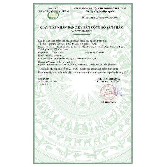 Viên uống cho người phì đại tiền liệt tuyến Doppelherz Aktiv Prostacalm (30 viên)