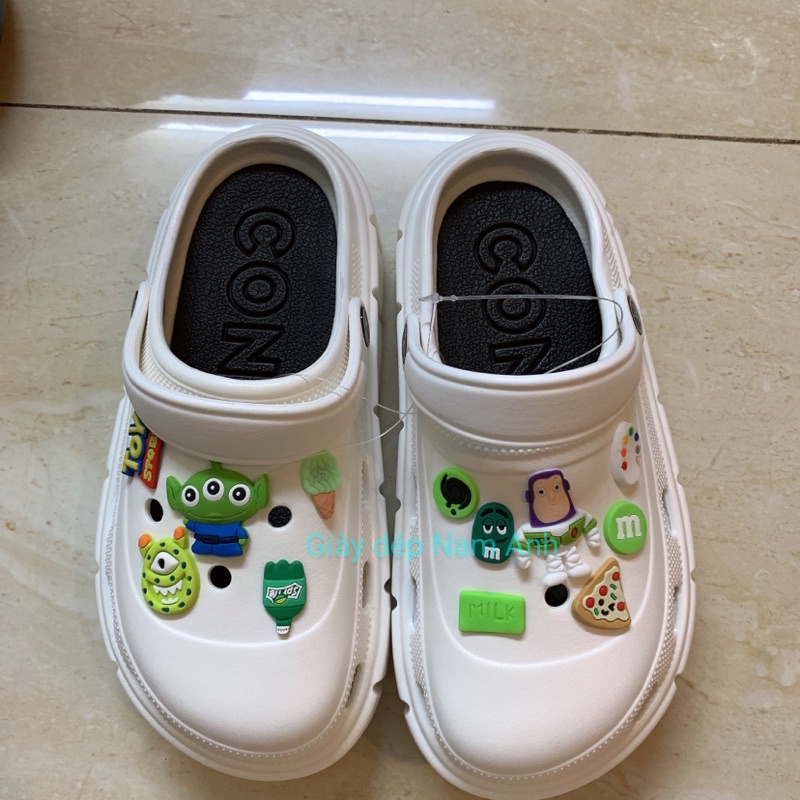 [ HÀNG LOẠI 1]Dép sục croos siêu nhẹ tăng chiều cao 6cm nhiều sticker dễ thương