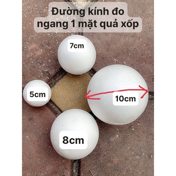Quả xốp tròn các cỡ làm hoa cẩm tú cầu,hoa Handmade trang trí nhà cửa