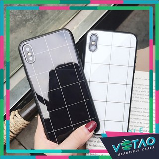 Ốp lưng Iphone mặt kính trơn, caro