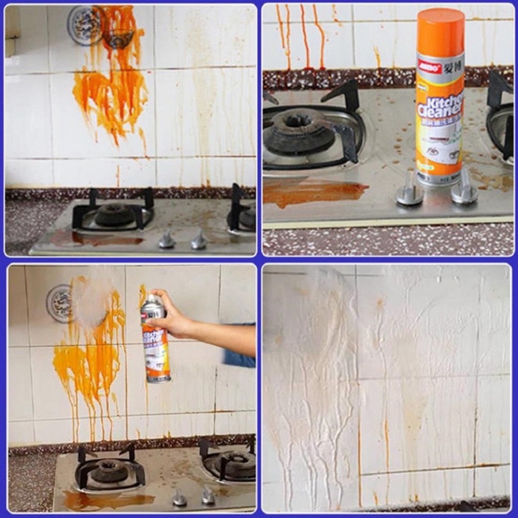 Bình xịt vệ sinh bếp bọt tuyết đa năng Kitchen Clear 500ml - Bình xịt tẩy rửa nhà bếp đa năng