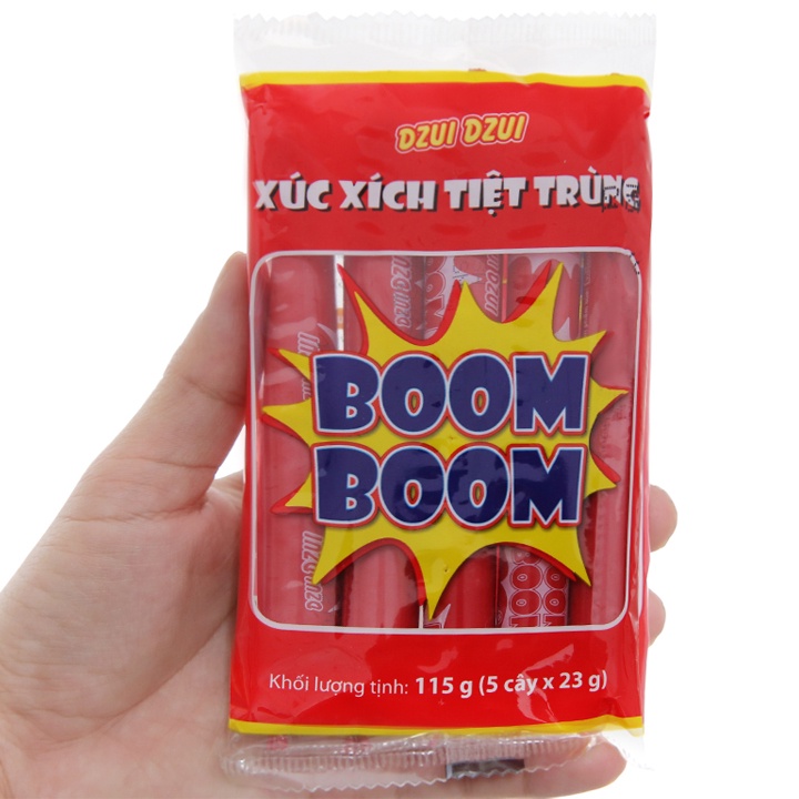 Xúc xích tiệt trùng Boom Boom Vissan 115g (5 cây/gói) - SM0038 - SIBMART