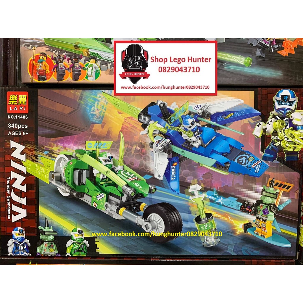 Lari 11486 Ninjago Jay and LLoyd's Velocity Racer Speed Car bộ đồ chơi lắp ráp 340 chi tiết