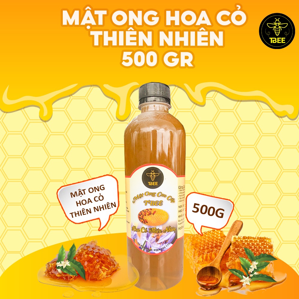 Mật ong rừng nguyên chất Tbee loại tốt nhất mật ong - hoa vải - hoa cỏ kim - hoa cỏ thiên nhiên-đảm bảo ATVSTP 500gr