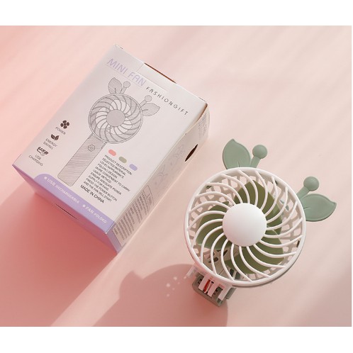 [XỊN_RẺ] Quạt Mini Fan Chính Hãng Siêu Mát Kèm Dây Sạc Tai Thú Có Thể Gập Để Bàn